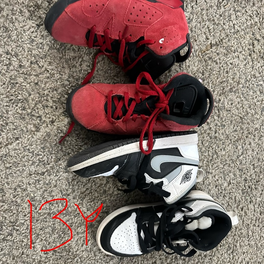 Red and Black High-Top Sneakers